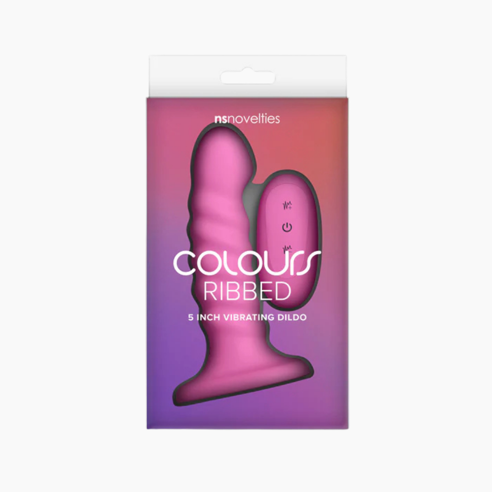 Colours Ribbed 5" Vibrating Dildo