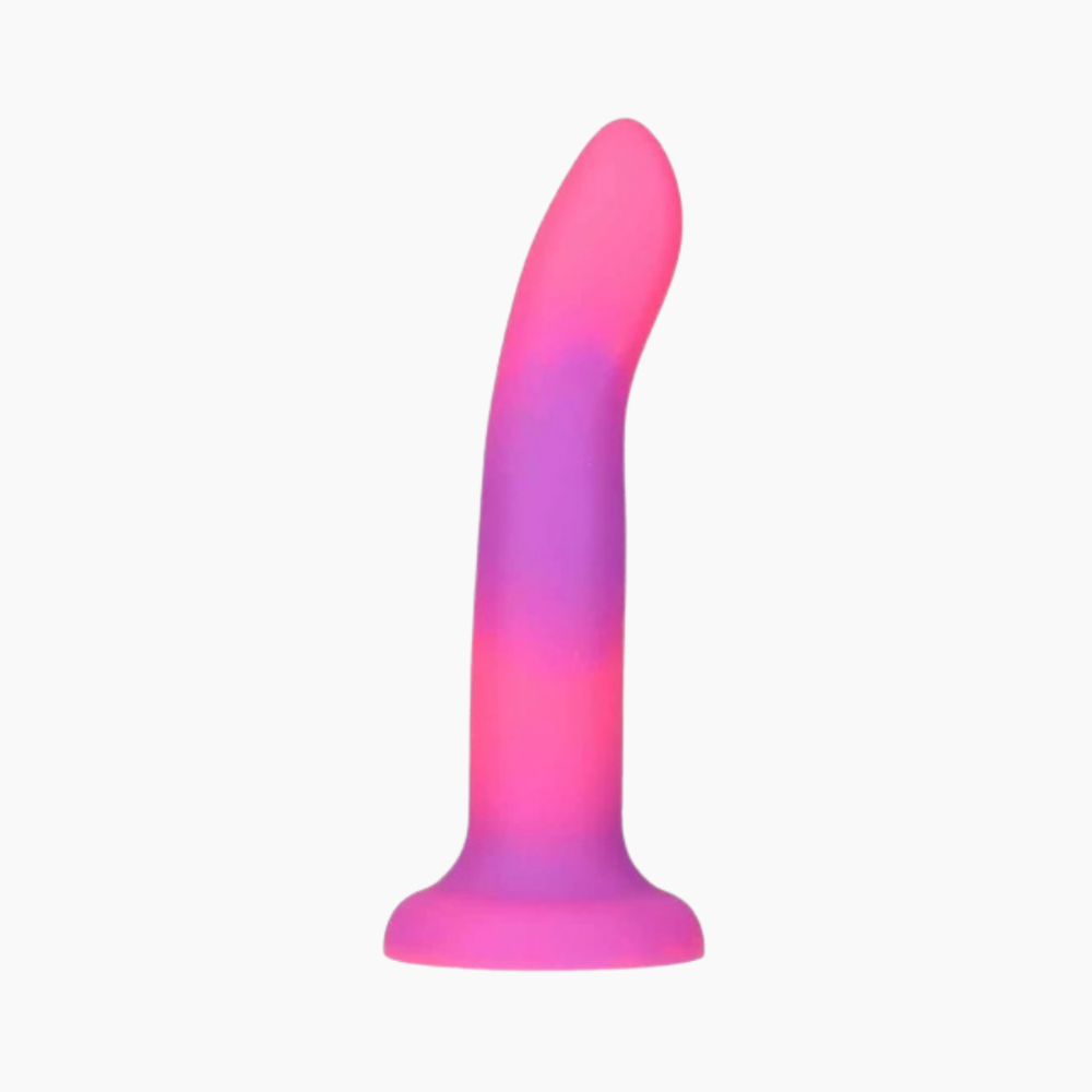 Pink Purple Rave Bendable Silicone Dildo