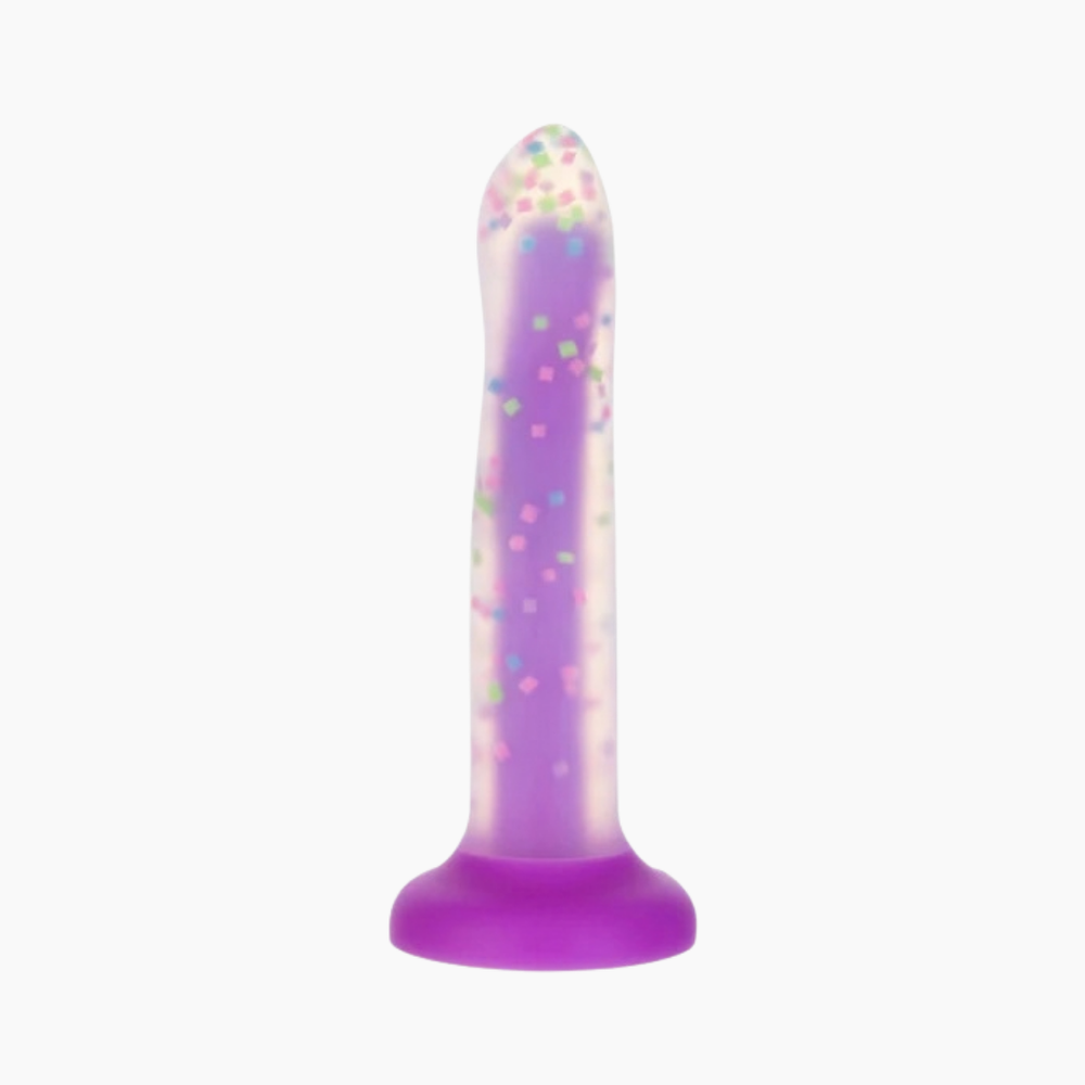 Bendable Glow in the Dark Confetti Dildo