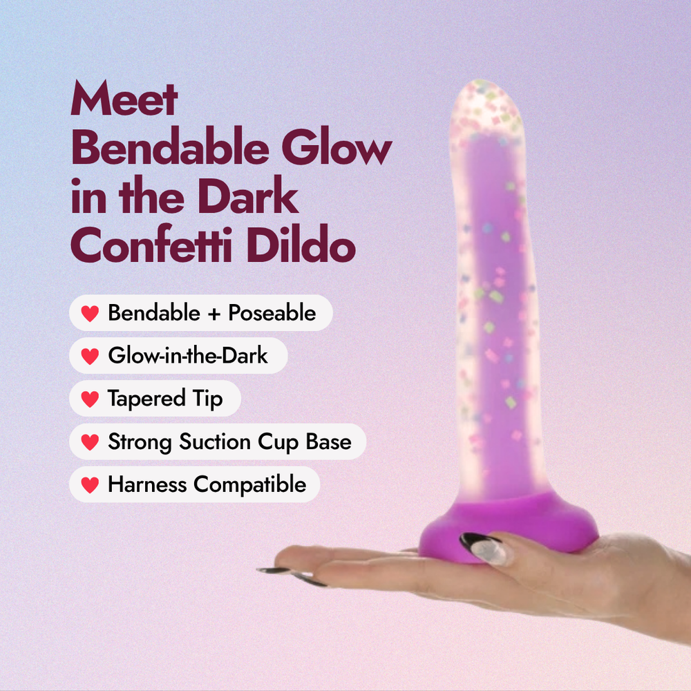 Bendable Glow in the Dark Confetti Dildo