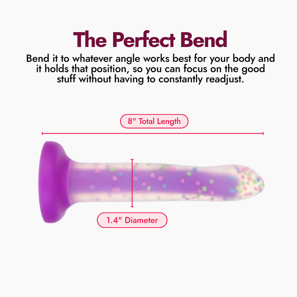 Bendable Glow in the Dark Confetti Dildo