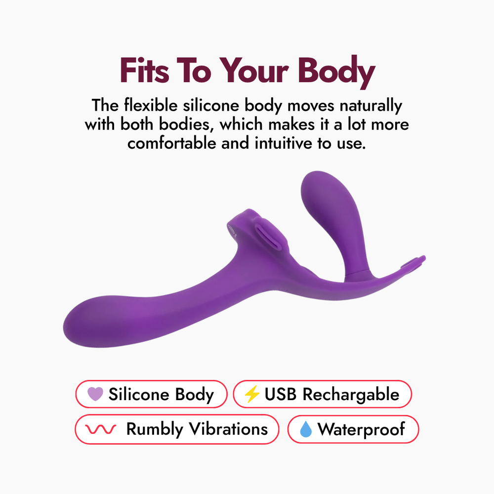 Lock-In Dual-Ended Vibrating Strap-On + Harness Set