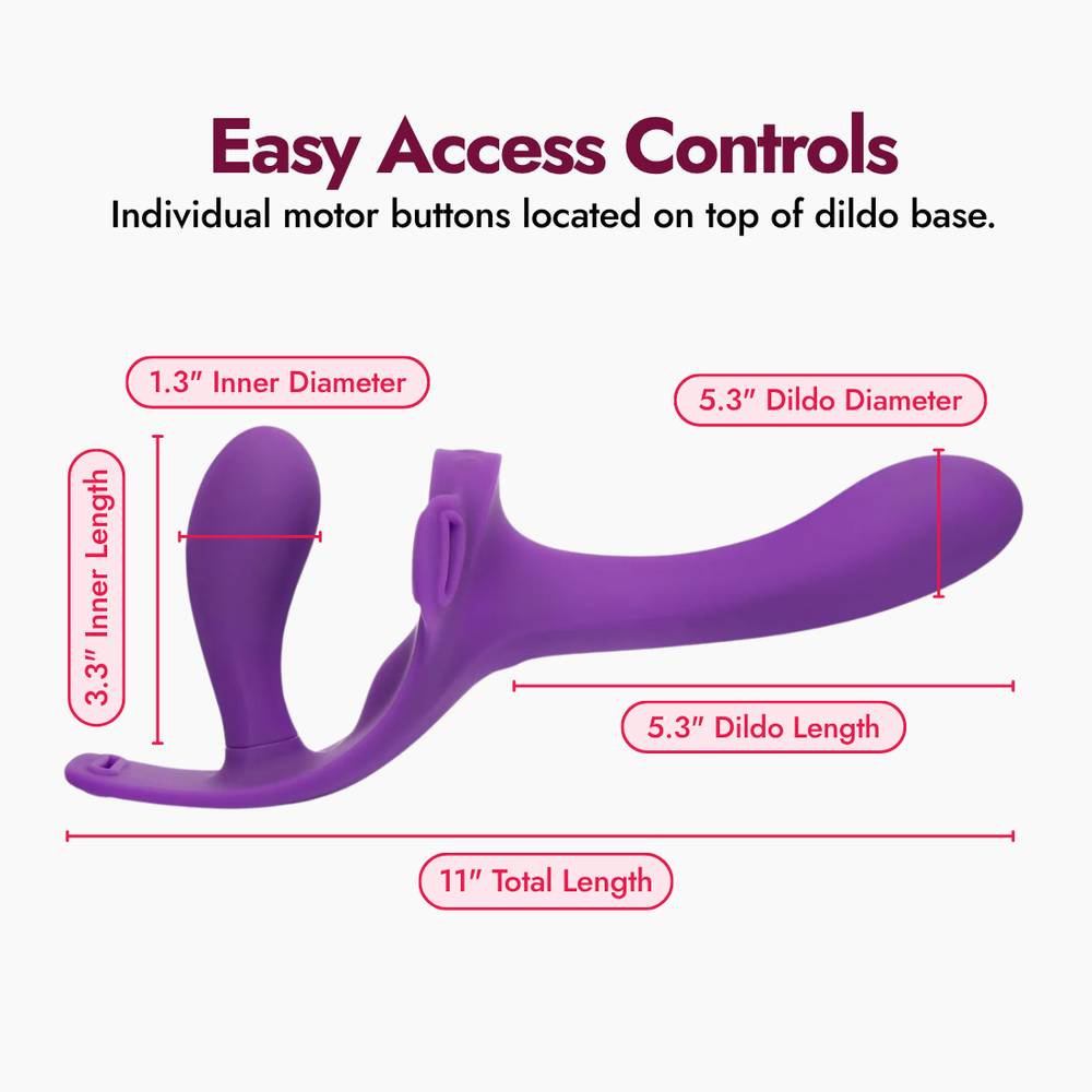 Lock-In Dual-Ended Vibrating Strap-On + Harness Set