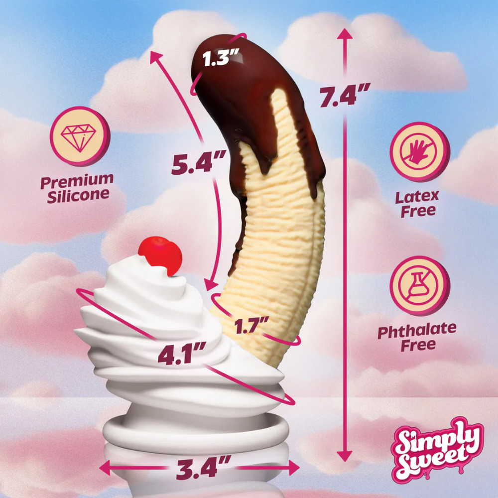 Chocolate Dipped Banana Split Silicone Dildo