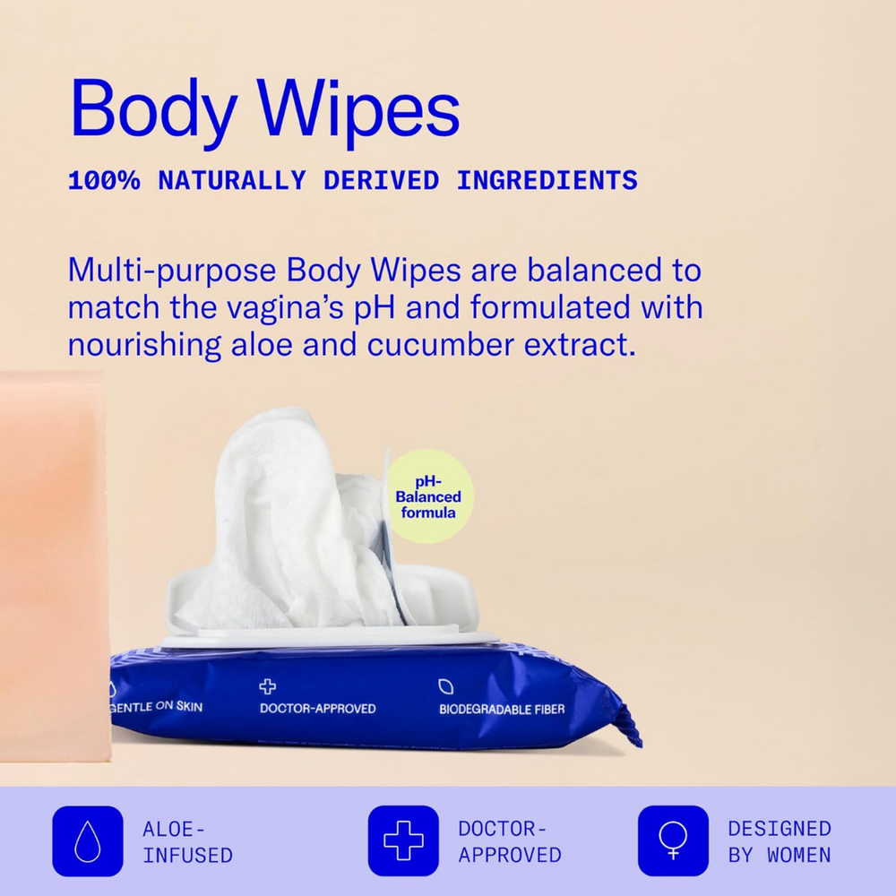 Aloe + Cucumber Body Wipes - 12 Pack
