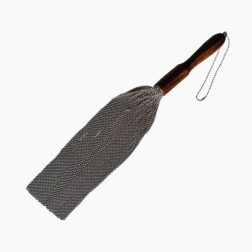 Beaded Metal Flogger with Wooden Handle