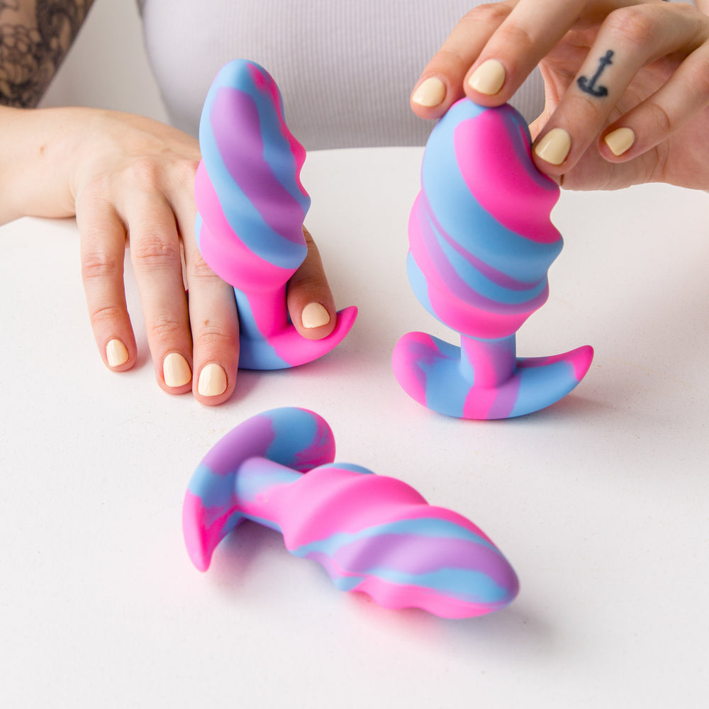 Unicorn Swirl Silicone Butt Plug Bonjibon Unicorn Swirl Silicone Butt Plug Bonjibon