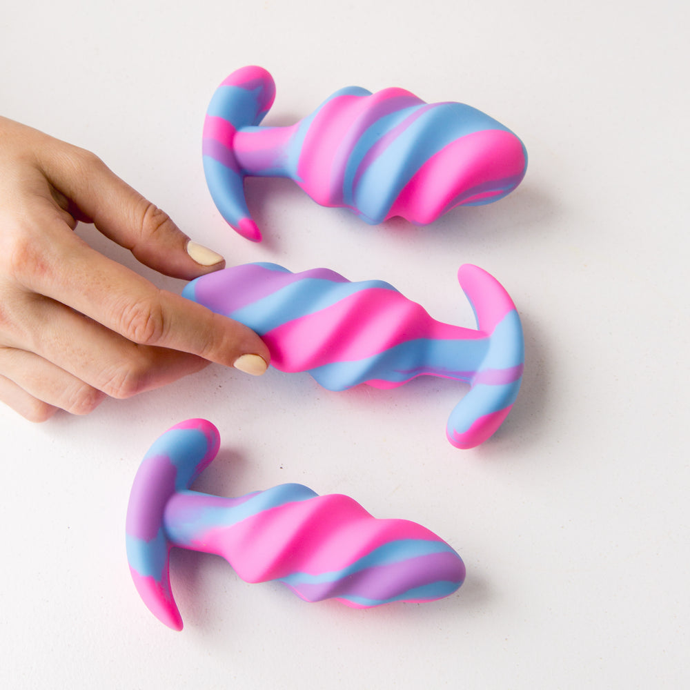 Unicorn Swirl Silicone Butt Plug