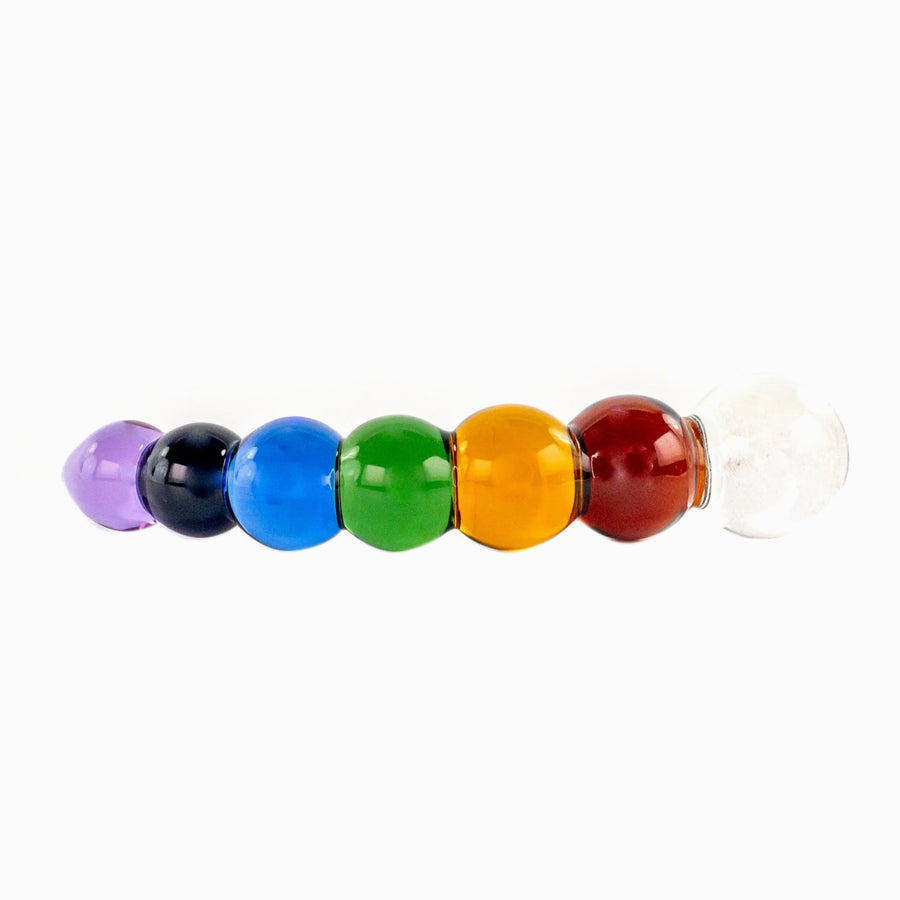 Rainbow Bubble Glass Dildo