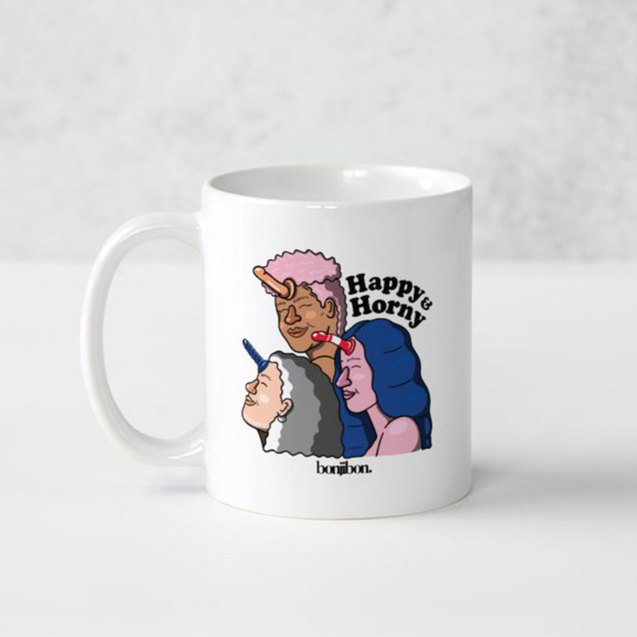 Happy & Horny - Bonjibon x Pink Bits Ceramic Mug